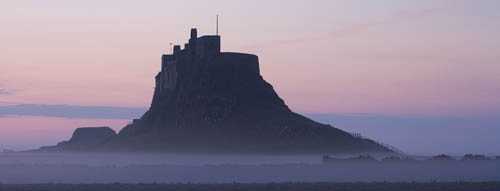 Lindisfarne Castle in mist. Fine Art Landscape Photography by Gary Waidson